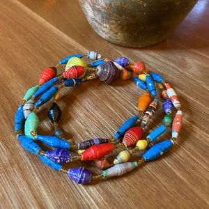 Recycled Paper Bead Necklace